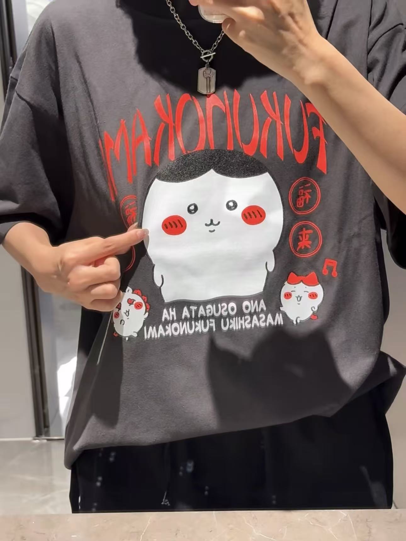 100% cotton kurimanju gray t-shirt unisex