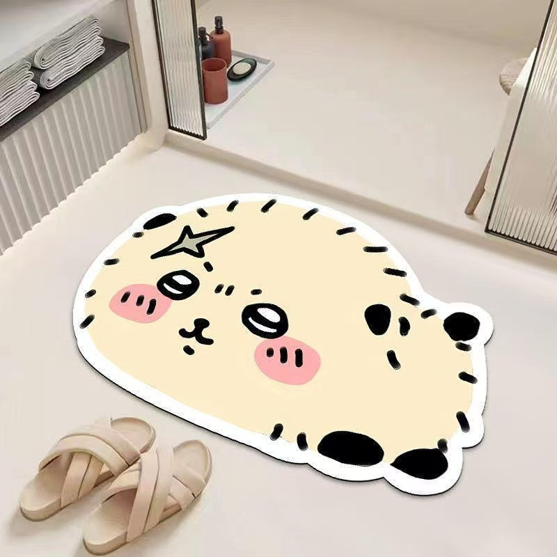 Chiikawa Diatomite Water-Absorbent Non-Slip Bath Mat for Bathroom, Toilet, and Sink