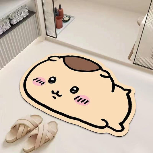 Chiikawa Diatomite Water-Absorbent Non-Slip Bath Mat for Bathroom, Toilet, and Sink