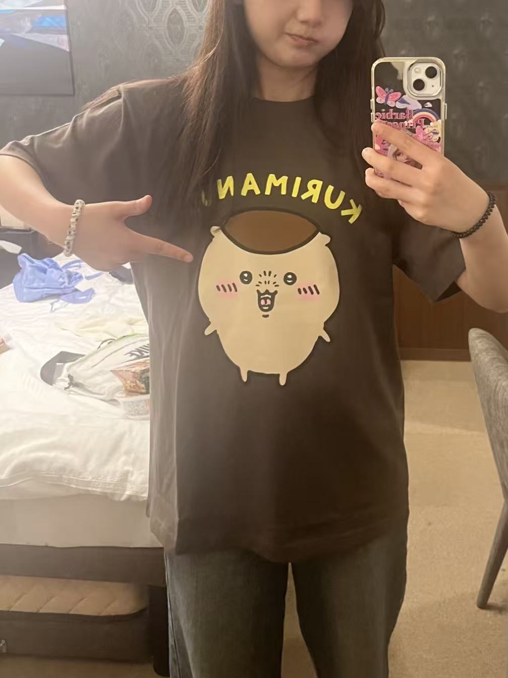 100% cotton kurimanju ' Ha~' t-shirt unisex