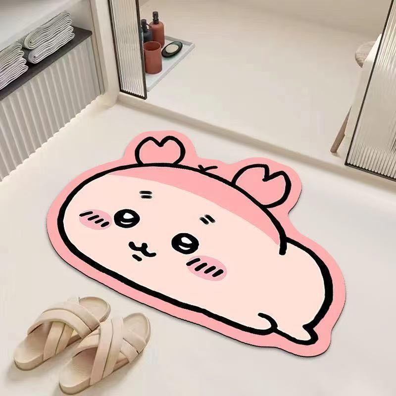 Chiikawa Diatomite Water-Absorbent Non-Slip Bath Mat for Bathroom, Toilet, and Sink