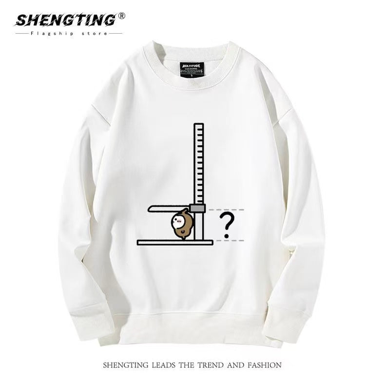 Chiikawa Height-Measuring Cartoon Print Unisex Sweatshirt - Cute Fall/Winter Hoodie